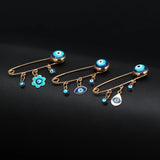 Lucky Eye Evil Eye Brooch Pin Dropping Oil Flower Crown Star Hamsa Hand Charm