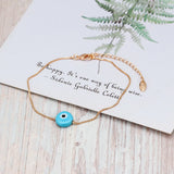 Evil Eye Charm Bracelet Copper Chain Adjustable Bracelet for Women Girls BE73