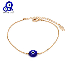 Evil Eye Charm Bracelet Copper Chain Adjustable Bracelet for Women Girls BE73