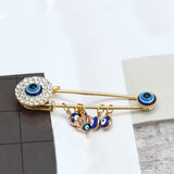 Lucky Eye Evil Eye Charm Tassel Brooch Pin Copper Brooch for Women
