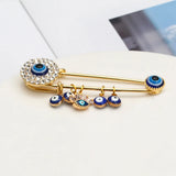 Lucky Eye Evil Eye Charm Tassel Brooch Pin Copper Brooch for Women