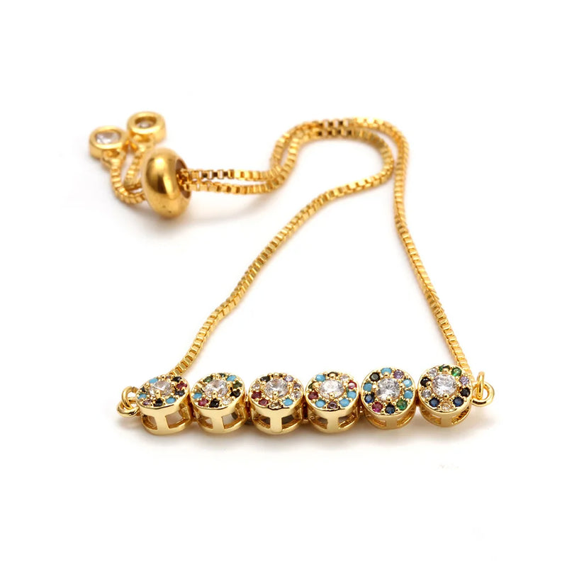 Colorful Zircon Lucky Eye Bracelet for Women