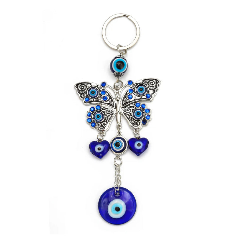 Lucky Eye Butterfly Evil Eye Charm Keychain