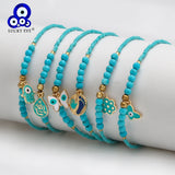 Lucky Eye Butterfly Fatima Hand Charm Bracelet for Women Girls