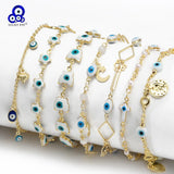 Evil Eye Butterfly Flower Cross Heart Charm Bracelet
