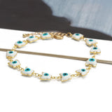 Evil Eye Butterfly Flower Cross Heart Charm Bracelet
