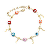 Evil Eye Butterfly Flower Cross Heart Charm Bracelet