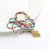 Colorful Beads Bracelet Bohemian Jewelry Hamsa Hand Charms Bracelet