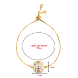 Colorful Zircon Lucky Eye Charm Bracelet on Rose Silver Chain