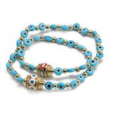 Lucky Eye Copper Fatima Hand Evil Eye Charm Bracelet BE1011