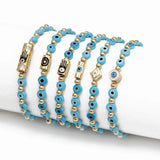 Lucky Eye Copper Fatima Hand Evil Eye Charm Bracelet BE1011