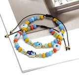 Lucky Eye Crystal Bead Fatima Hand Charm Bracelet for Women Girls Men
