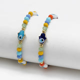 Lucky Eye Crystal Bead Fatima Hand Charm Bracelet for Women Girls Men
