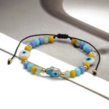 Lucky Eye Crystal Bead Fatima Hand Charm Bracelet for Women Girls Men