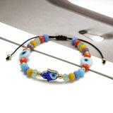 Lucky Eye Crystal Bead Fatima Hand Charm Bracelet for Women Girls Men