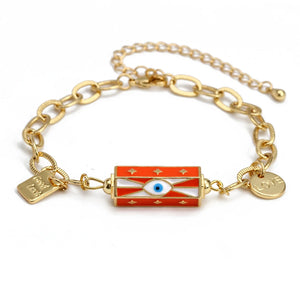 Evil Eye Cuban Link Chain Bracelet for Women Girls Men BT338