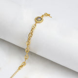 Evil Eye Bracelet Adjustable Copper Micro Pave Zircon Bracelet