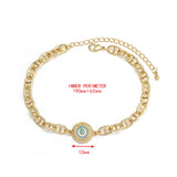 Evil Eye Bracelet Adjustable Copper Micro Pave Zircon Bracelet
