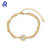 Evil Eye Bracelet Adjustable Copper Micro Pave Zircon Bracelet