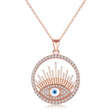 Evil Eye Pendant Necklace S925 Sterling Silver Zircon Necklace