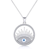 Evil Eye Pendant Necklace S925 Sterling Silver Zircon Necklace