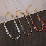 Evil Eye Charm Bracelet Stainless Steel Adjustable for Women