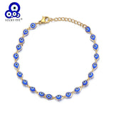 Evil Eye Charm Bracelet Stainless Steel Adjustable for Women