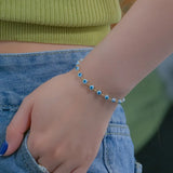 Evil Eye Charm Bracelet Stainless Steel Adjustable for Women