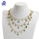 Lucky Eye Fatima Hand Heart Choker Necklace Evil Eye Tassel Necklace