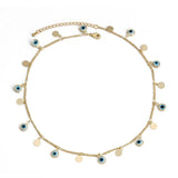 Lucky Eye Fatima Hand Heart Choker Necklace Evil Eye Tassel Necklace