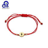 Copper Evil Eye Charm Bracelet Red Rope Adjustable BE70