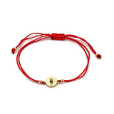 Copper Evil Eye Charm Bracelet Red Rope Adjustable BE70