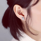 Lucky Eye Hamsa Hand Stud Earrings CZ Jewelry Women Girls Birthday Gift