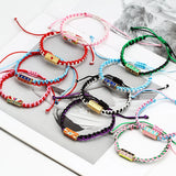 Colorful Braided Rope Evil Eye Charm Bracelet for Women Girls