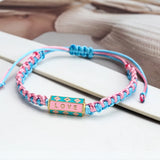 Colorful Braided Rope Evil Eye Charm Bracelet for Women Girls