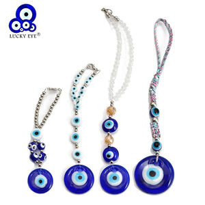 Lucky Eye Crystal Beads Wall Hanging Glass Evil Eye Pendant Decoration