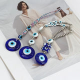 Lucky Eye Crystal Beads Wall Hanging Glass Evil Eye Pendant Decoration