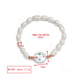 Adjustable Evil Eye Bead Bracelet Freshwater Pearl Women Girl