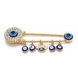 Lucky Eye Heart Fatima Hamsa Hand Evil Eye Charm Brooch Pin