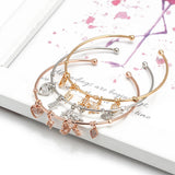 Lucky Eye Heart Fatima Hamsa Hand Star Moon Charm Bangle Bracelet