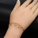 Lucky Eye Heart Fatima Hamsa Hand Star Moon Charm Bangle Bracelet