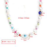 Lucky Eye Pearl Seed Beads Necklace Heart Evil Eye Bead Necklace