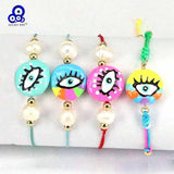 Lucky Eye Pearl Charm Bracelet Evil Eye Bracelet for Women Girls