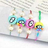 Lucky Eye Pearl Charm Bracelet Evil Eye Bracelet for Women Girls