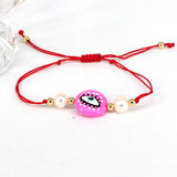 Lucky Eye Pearl Charm Bracelet Evil Eye Bracelet for Women Girls