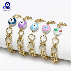 Vintage Evil Eye Bracelet with Pearl Charm