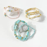 Evil Eye Bead Shell Bracelet for Women Girls