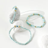 Evil Eye Bead Shell Bracelet for Women Girls