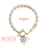 Pearl Beaded Bracelet Evil Eye Charm Women Girls Men Jewelry