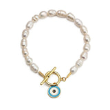 Pearl Beaded Bracelet Evil Eye Charm Women Girls Men Jewelry